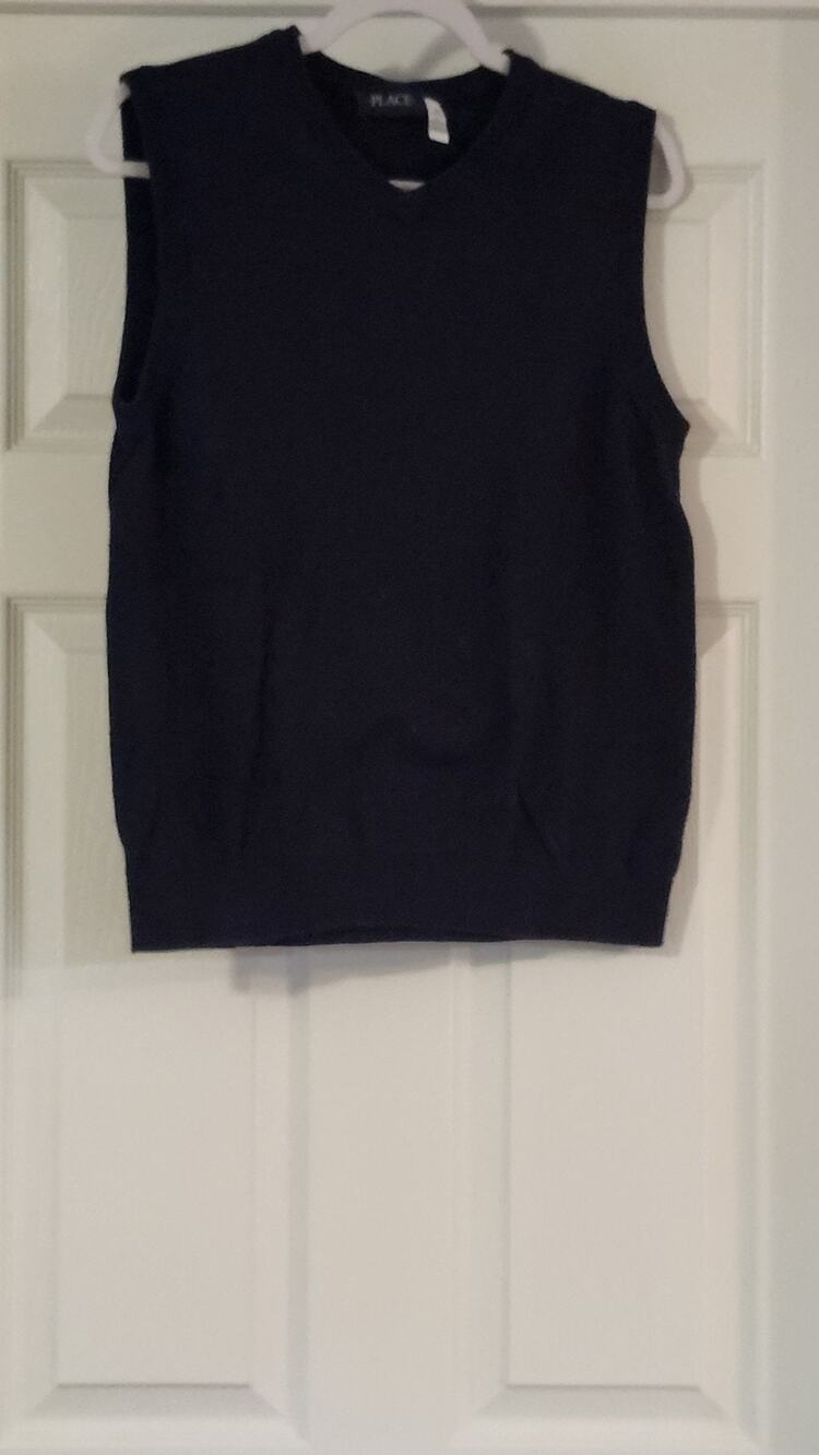 The Children's Place Boys Navy Blue V-Neck Sweater Vest Size 16 XXL School #361